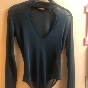 Blue sheer bodysuit